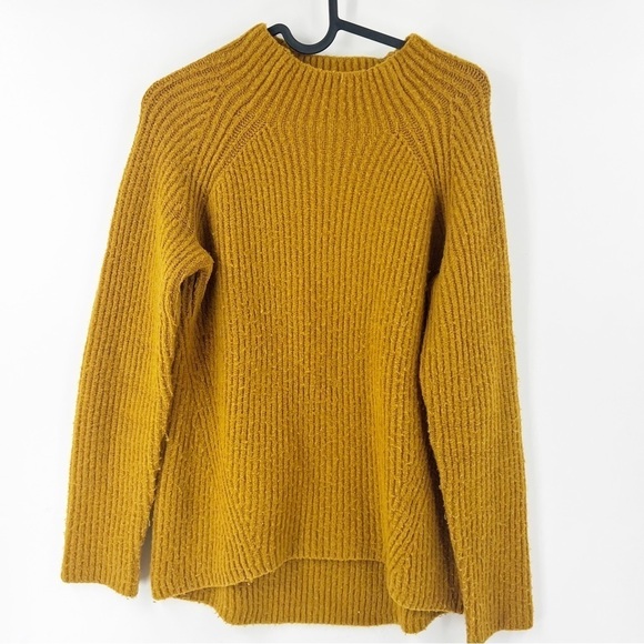 ✅ MADEWELL MUSTARD Northfield Mock Neck WOOL BLEND Sweater SIZE XS - Picture 2 of 6
